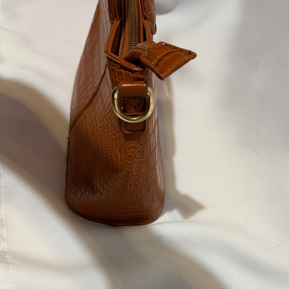 BIZOU BROWN MINI HANDBAG CROCODILE PATTERN - Picture 6 of 8